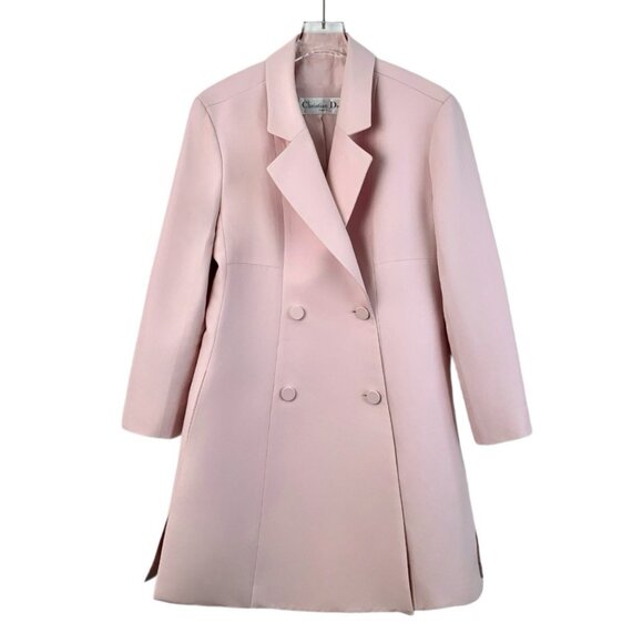 Christian Dior Pink Cotton Double-Breasted Long Sleeve Blazer